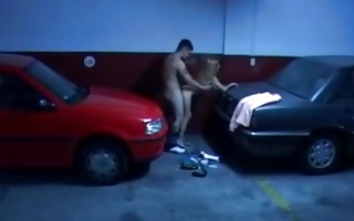 Turned on girlfriend makes out near a car in Paris groaning in homemade xxx